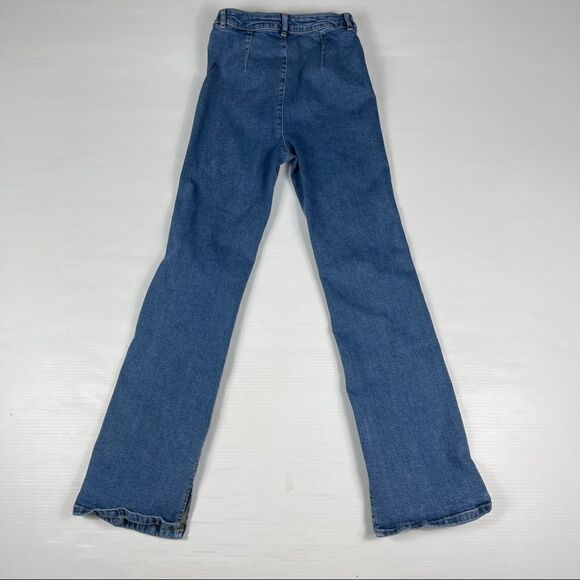 ASOS DESIGN Jeans High Rise 'Y2K' Stretch Flare Denim Midwash Blue 26/32 - Picture 2 of 11